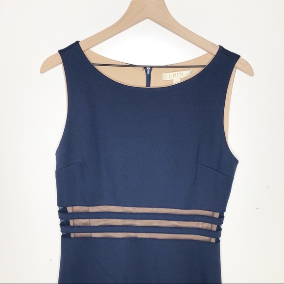 ERIN Fetherston Sleeveless Fit and Flare Cocktail Dress Navy Blue 8 - Picture 3 of 9